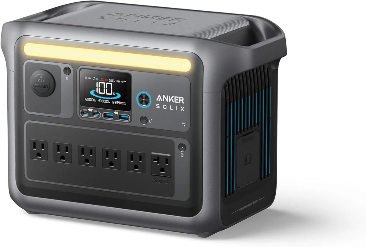 SOLIX C1000 Portable Power Station with 200W Solar Panel, 1800W Solar Generator, 1056wh LFP (LiFePO4) Battery, 6 AC Outlets, Up to 2400W for Home, Power Outages, and Outdoor Camping