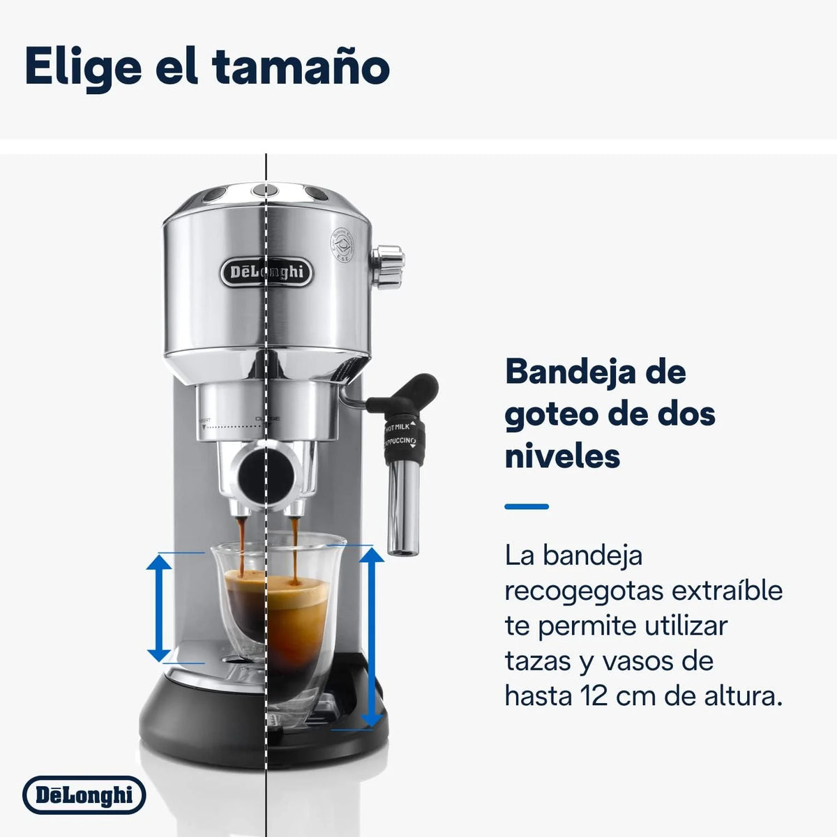 2026 De'Longhi Dedica – Stainless steel pump coffee maker for ground or individual coffee, espresso and cappuccino, 1.3 litre