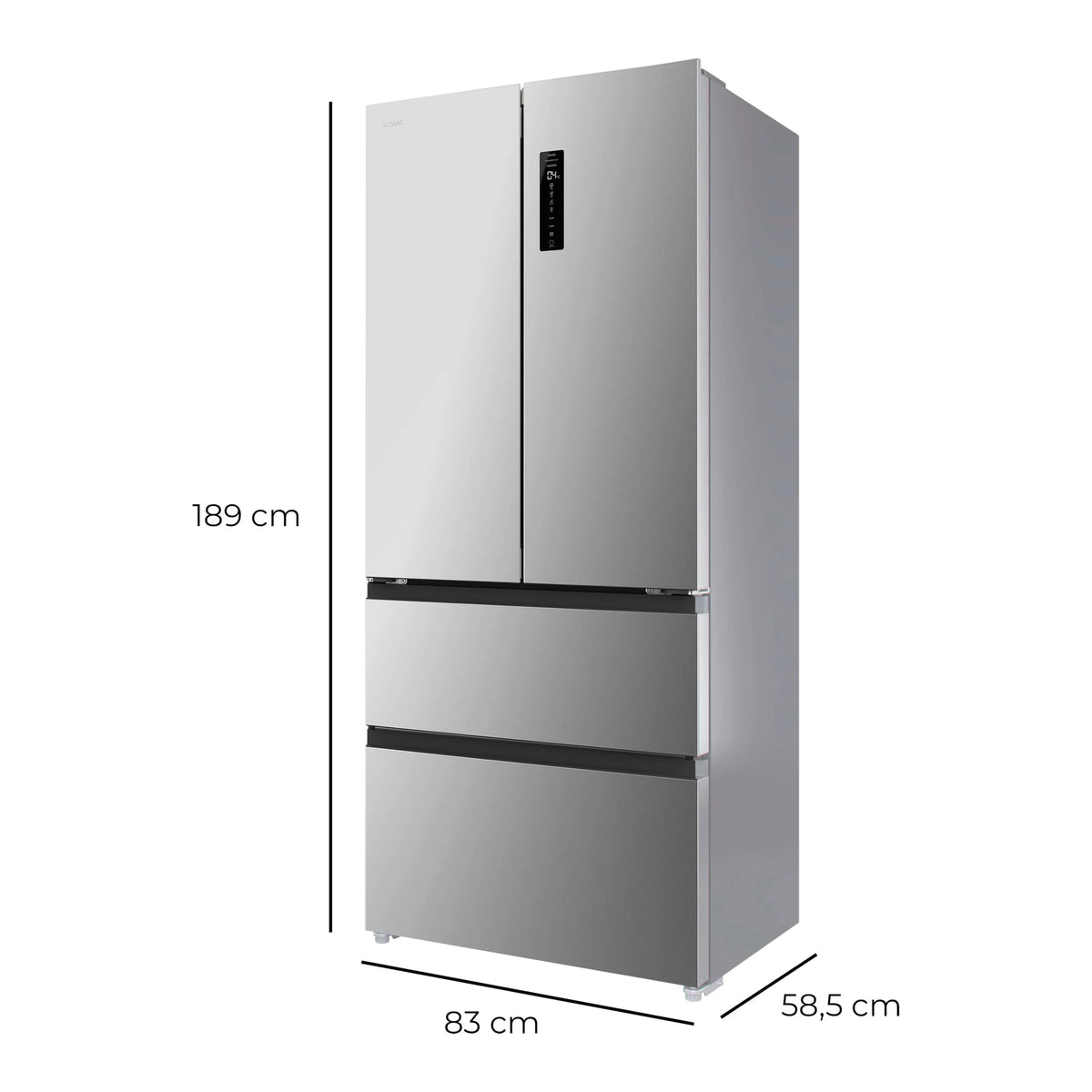 2026 Cecotec Fridge French door of 4 Doors Semi-Integrable 458L Total No Frost Bolero CoolMarket F2D 458 SBI Stainless E, Hei