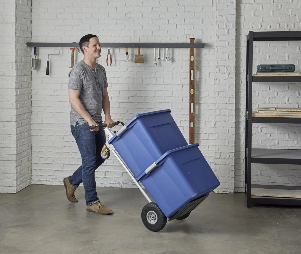 2026 4-in-1 Folding Utility Cart with Puncture-Proof Wheels