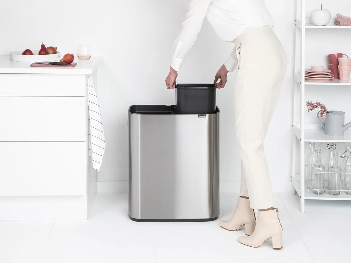 2026 Brabantia bin, matt steel, finger tracker, 2 x 30 L