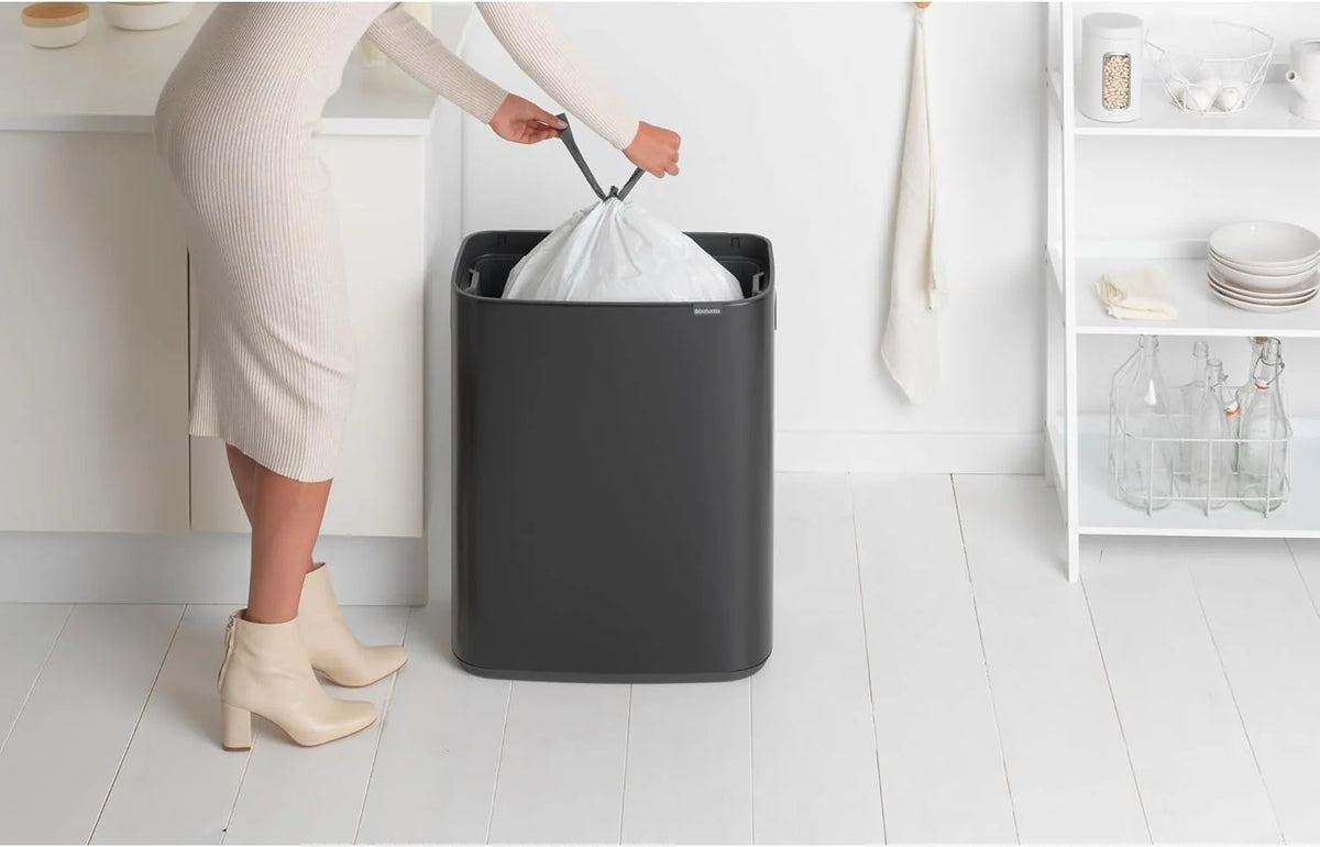 2026 Brabantia bin, matt steel, finger tracker, 2 x 30 L
