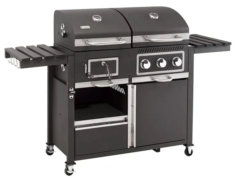 2026 tepro coal-gas grill “Toronto Kombi”, 8.7 kW power, 3 stainless steel burners, 2 shelfs