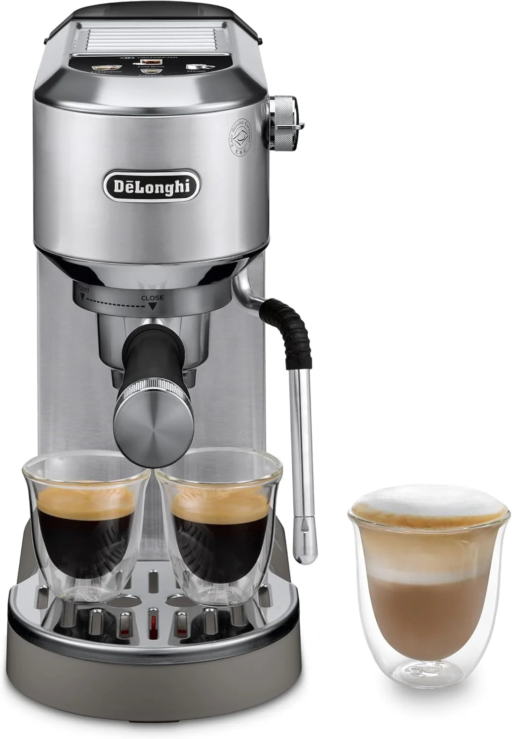 2026 De'Longhi Dedica – Stainless steel pump coffee maker for ground or individual coffee, espresso and cappuccino, 1.3 litre
