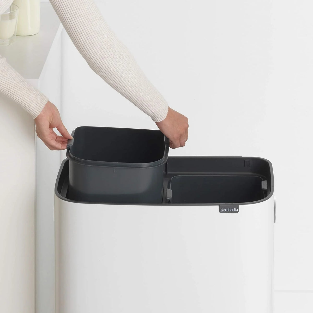 2026 Brabantia bin, matt steel, finger tracker, 2 x 30 L