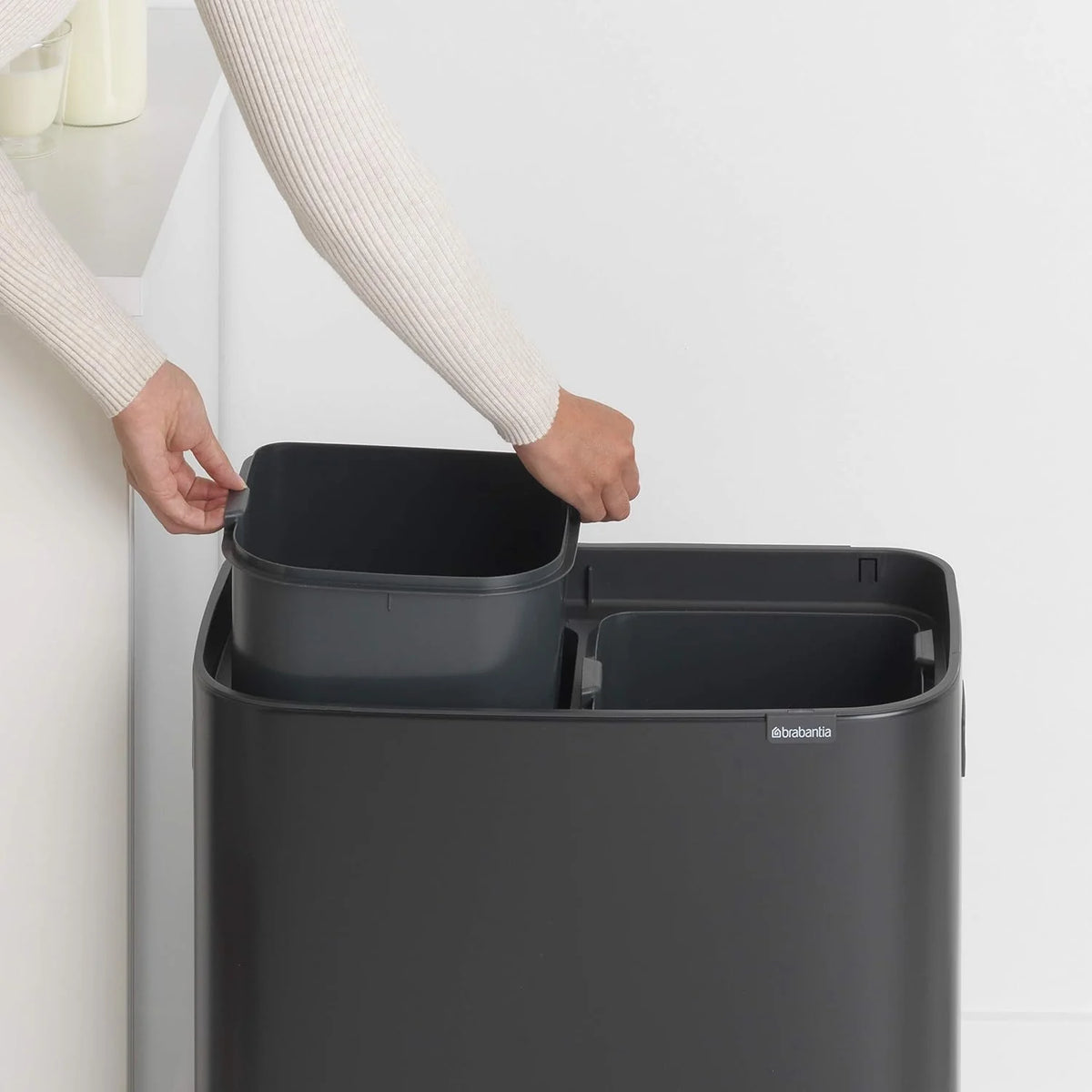 2026 Brabantia bin, matt steel, finger tracker, 2 x 30 L