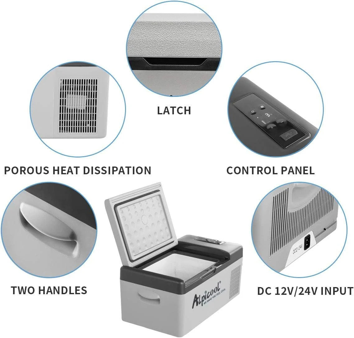 2026 Alpicool C12 12L Cool Box 12 V Mini Fridge Electric Compressor Car Fridge Camping Freezer Box Small Portable for Car, Tr