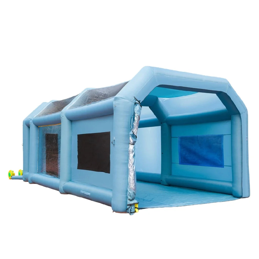 2026 Inflatable paint cabin 8 × 4 × 3 m with 2 fans – portable work tent with air filtration and transparent walls