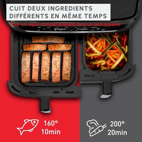 2026 Moulinex air fryer two compartments, very large capacity 11L, 10 people, 7 Automatic programs, oil-free fryer, Digital t