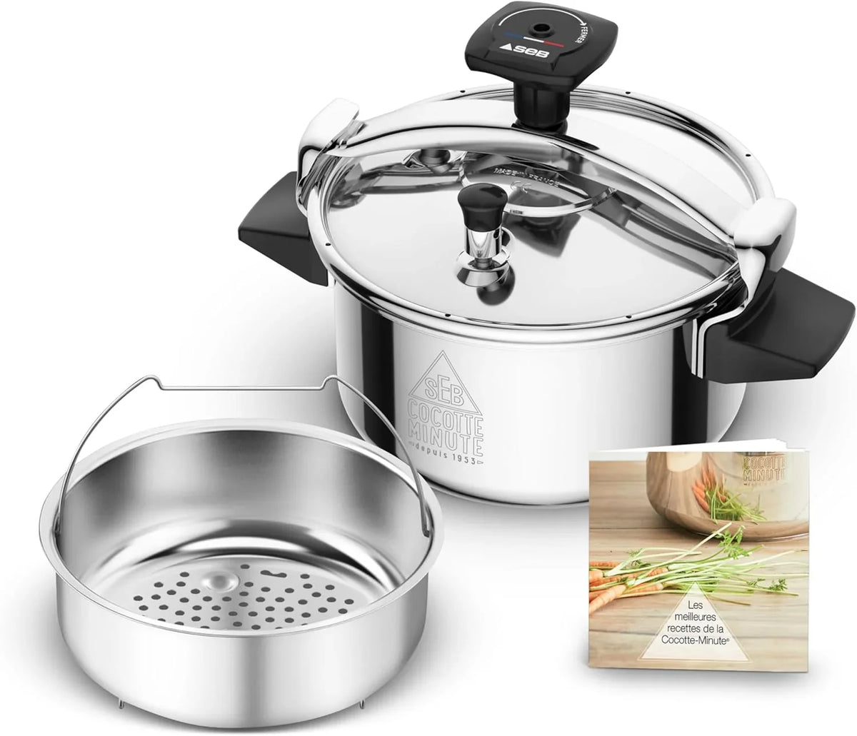 2026 SEB Authentic Eco 4.5L Pressure Cooker, Induction Compatible, P0530600 (Silver/Black)
