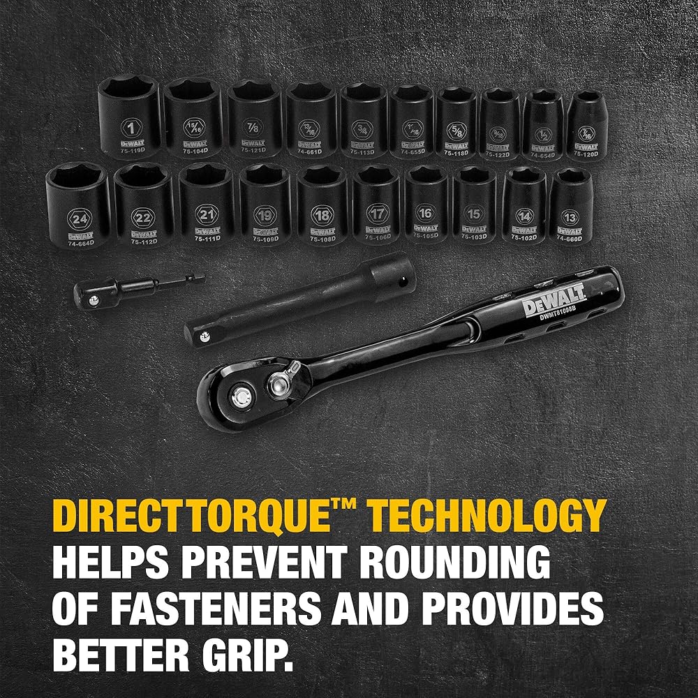 2026 DEWALT DWMT74739 Box with 1/2" impact socket 23 pieces : DIY