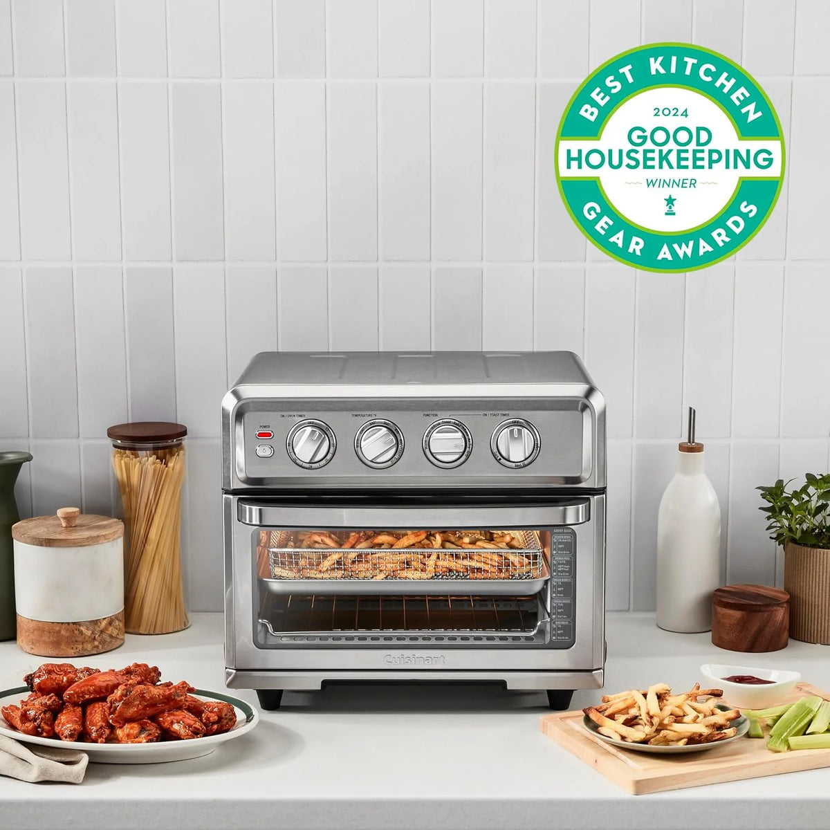 2026 CUSINART Air Fryer + Convection Toaster Oven, 8-1 Oven with Bake, Grill, Broil & Warm Options, Stainless Steel, TOA-70