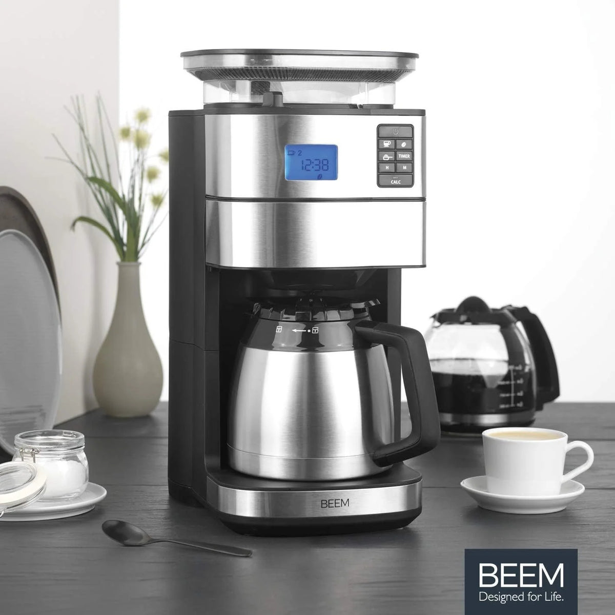 2026 BEEM FRESH-AROMA-PERFECT II filter coffee machine with grinder - Thermo | Stainless steel | Thermopot | 24h timer | 1000