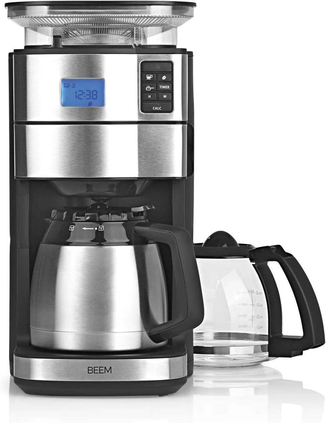 2026 BEEM FRESH-AROMA-PERFECT II filter coffee machine with grinder - Thermo | Stainless steel | Thermopot | 24h timer | 1000
