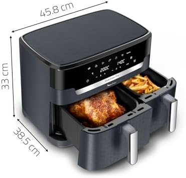 2026 Moulinex air fryer two compartments, very large capacity 11L, 10 people, 7 Automatic programs, oil-free fryer, Digital t