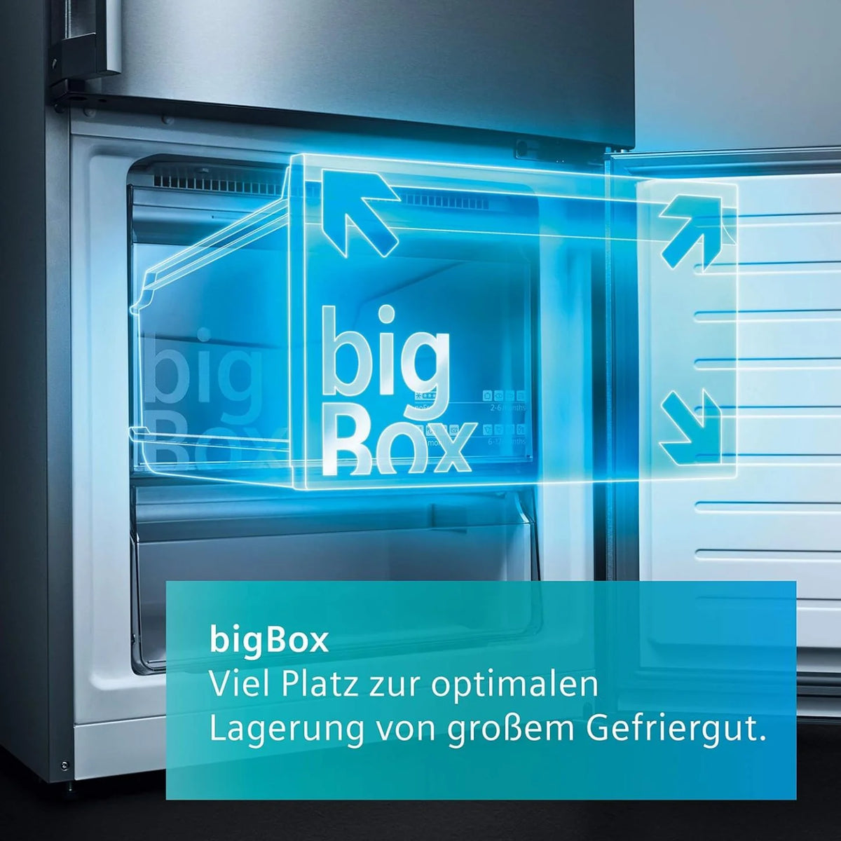 2026 SIEMENS KF96NVPEA iQ300 multi-door refrigerator, 183 x 91 cm, 405 L cooling & 200 L freezing, hyperFresh longer freshnes