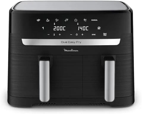 2026 Moulinex air fryer two compartments, very large capacity 11L, 10 people, 7 Automatic programs, oil-free fryer, Digital t