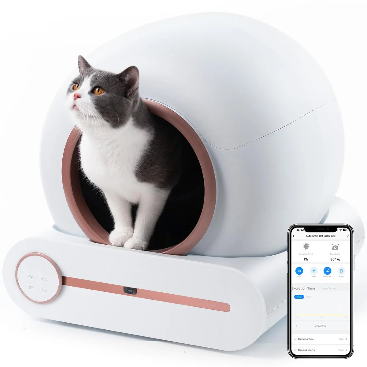 2026 Megonia 65L Automatic Self-Cleaning Cat Litter Box with Wi-Fi App Control