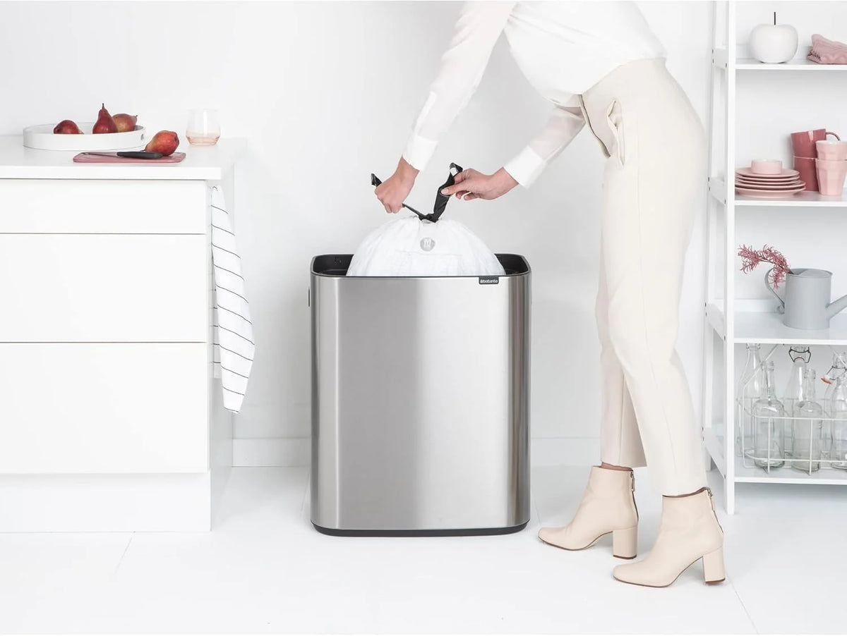 2026 Brabantia bin, matt steel, finger tracker, 2 x 30 L