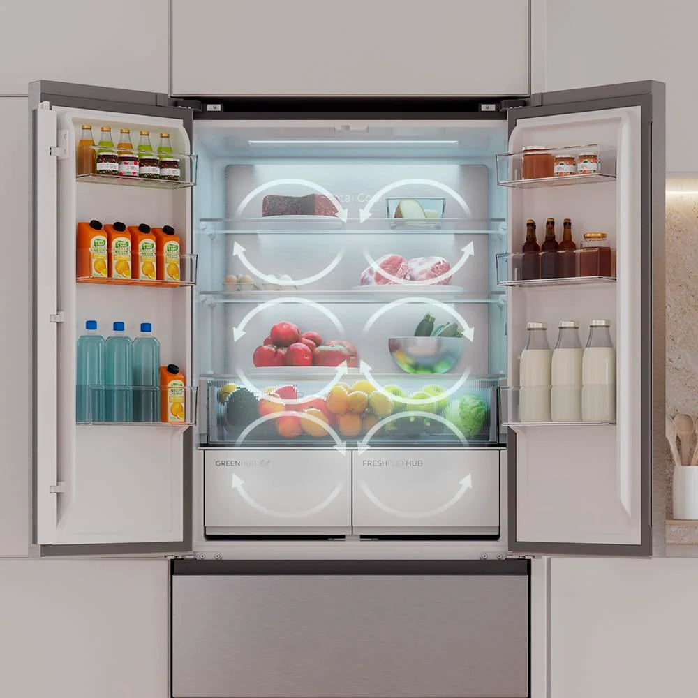 2026 Cecotec Fridge French door of 4 Doors Semi-Integrable 458L Total No Frost Bolero CoolMarket F2D 458 SBI Stainless E, Hei