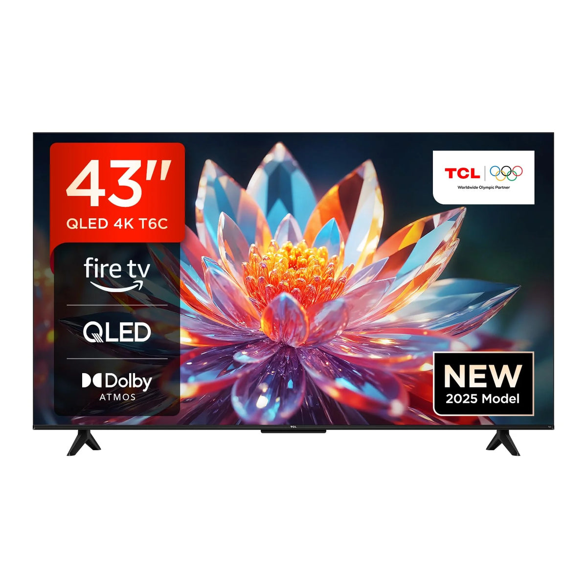 2026 TCL 43T6C Fire TV 43 Inches QLED 4K UHD Smart TV, HDR (Multi-Format), Dolby Atmos, Motion Clarity, Voice Alexa