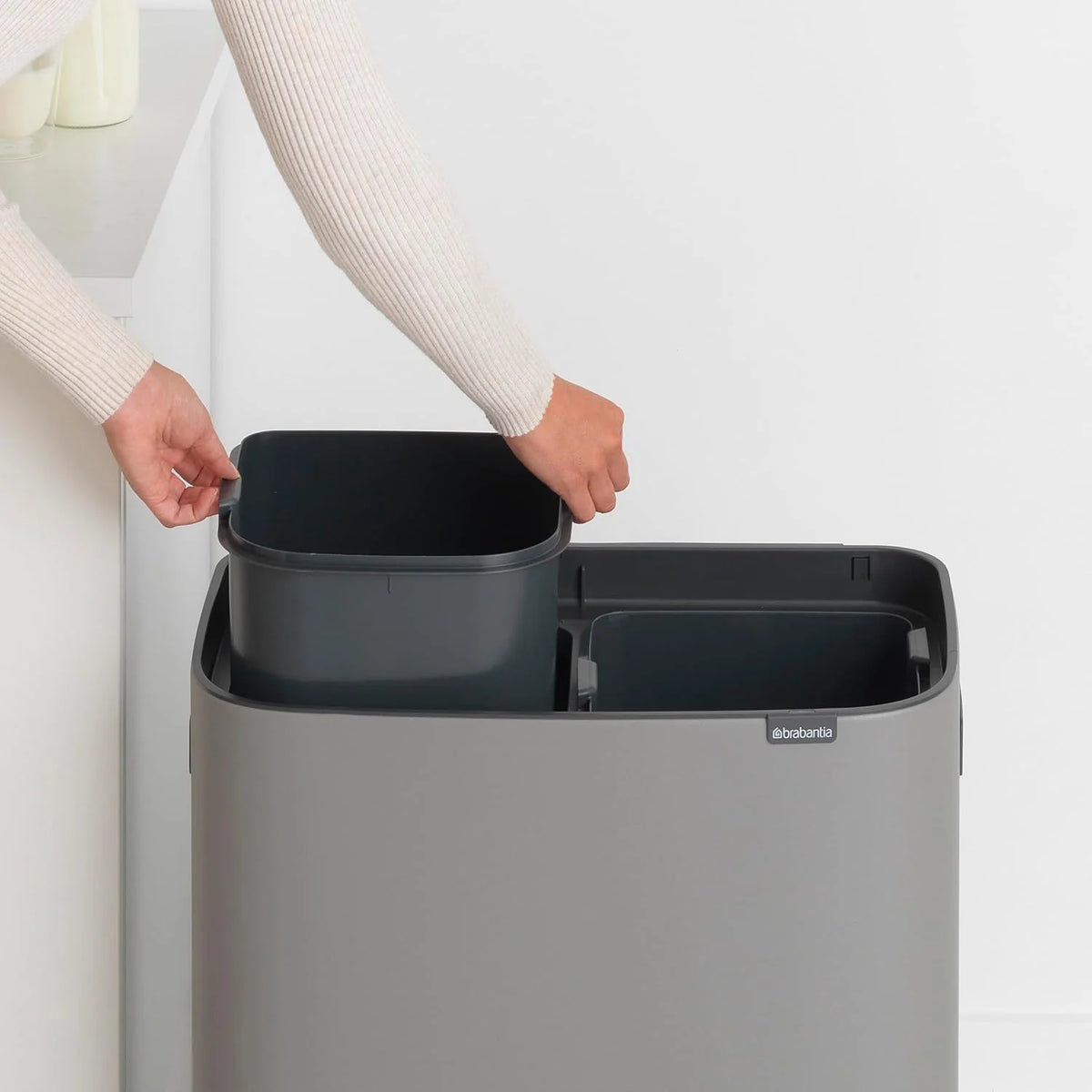 2026 Brabantia bin, matt steel, finger tracker, 2 x 30 L
