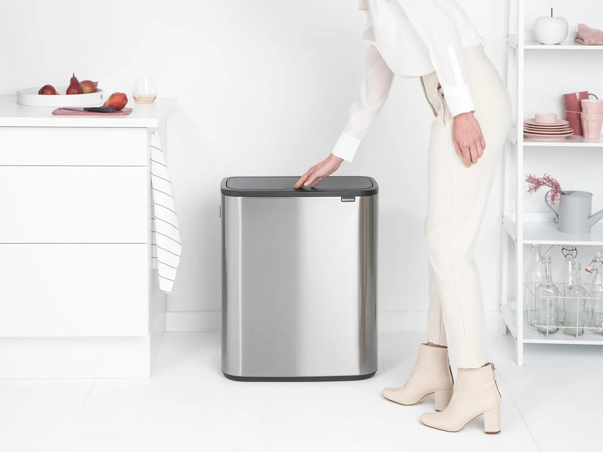 2026 Brabantia bin, matt steel, finger tracker, 2 x 30 L
