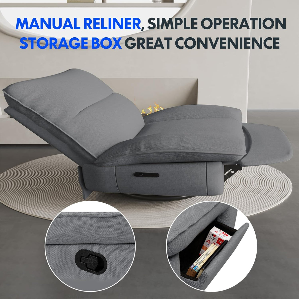 2026 FLEXISPOT XC6 reclining armchair, swinging sofa, TV chair with adjustable backrest, reclining armchair for bedroom, livi