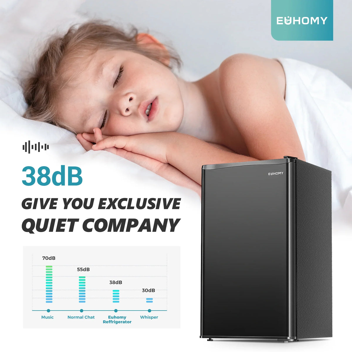 2026 EUHOMY 2025 mini-fridge with compact freezer. Single door