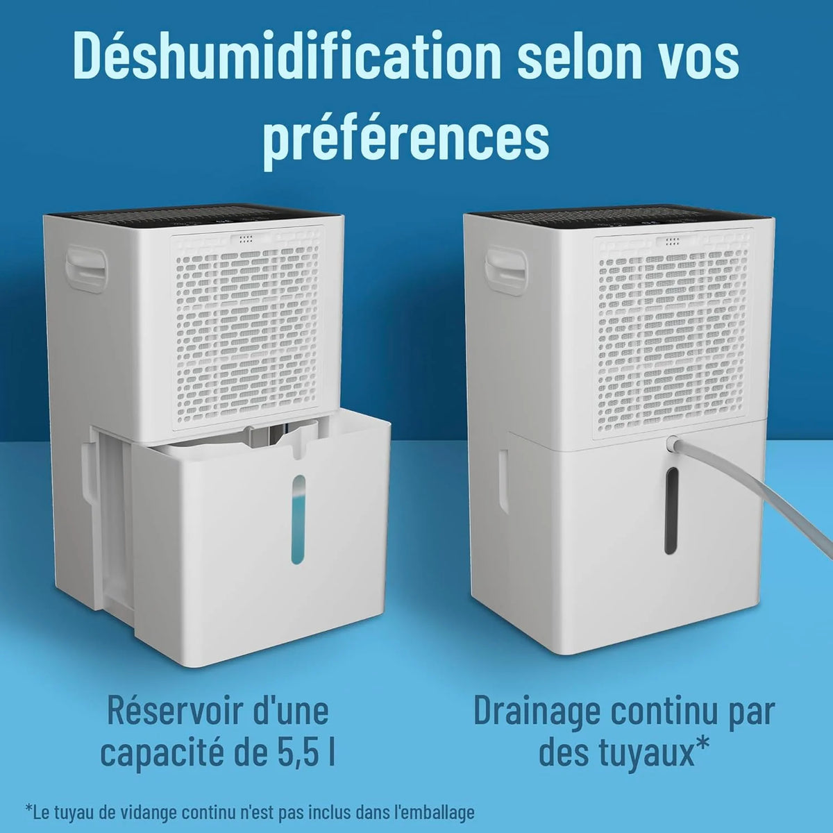 2026 Noaton Silent Portable Dehumidifier, 24L/day, 24h Timer, Reservoir 5.5L, Continuous Drainage, with Automatic De-icing, E
