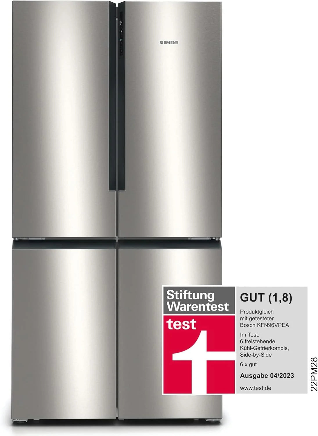 2026 SIEMENS KF96NVPEA iQ300 multi-door refrigerator, 183 x 91 cm, 405 L cooling & 200 L freezing, hyperFresh longer freshnes